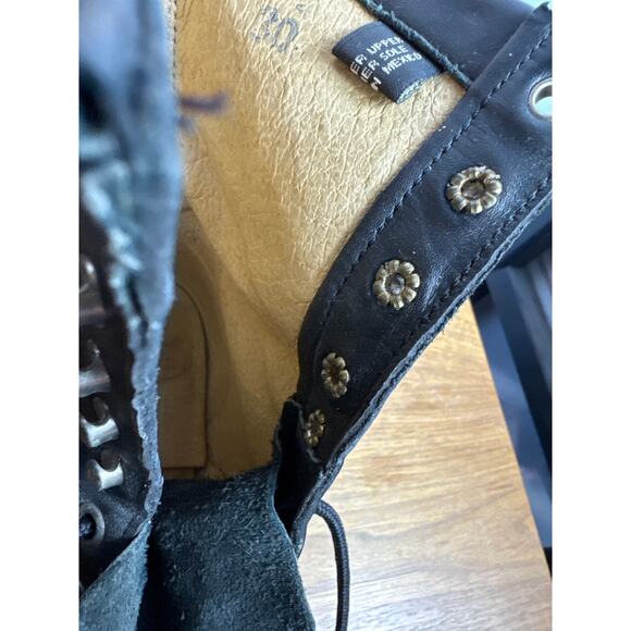 Vintage Justin Boots Black Kiltie 6.5 Women's Lace Up Western Cowgirl Rodeo Shoe - Picture 6 of 11